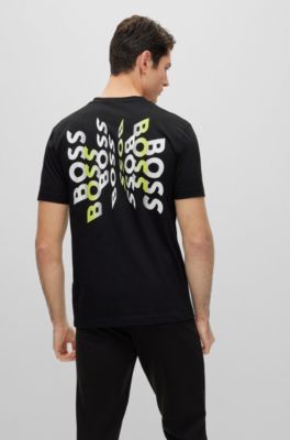 BOSS - Cotton-jersey regular-fit T-shirt with logo prints