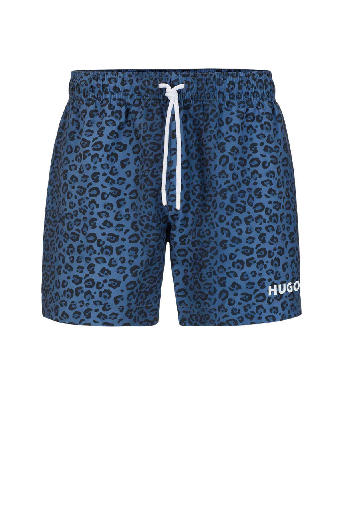 Quick-dry animal-print swim shorts, Dark Blue