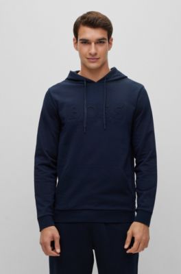 BOSS - Cotton-terry loungewear hoodie with embossed logo