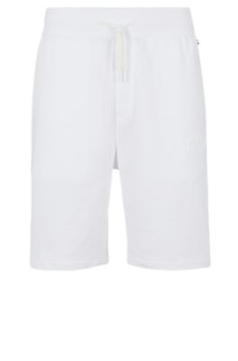 BOSS - Cotton-terry loungewear shorts with embossed logo