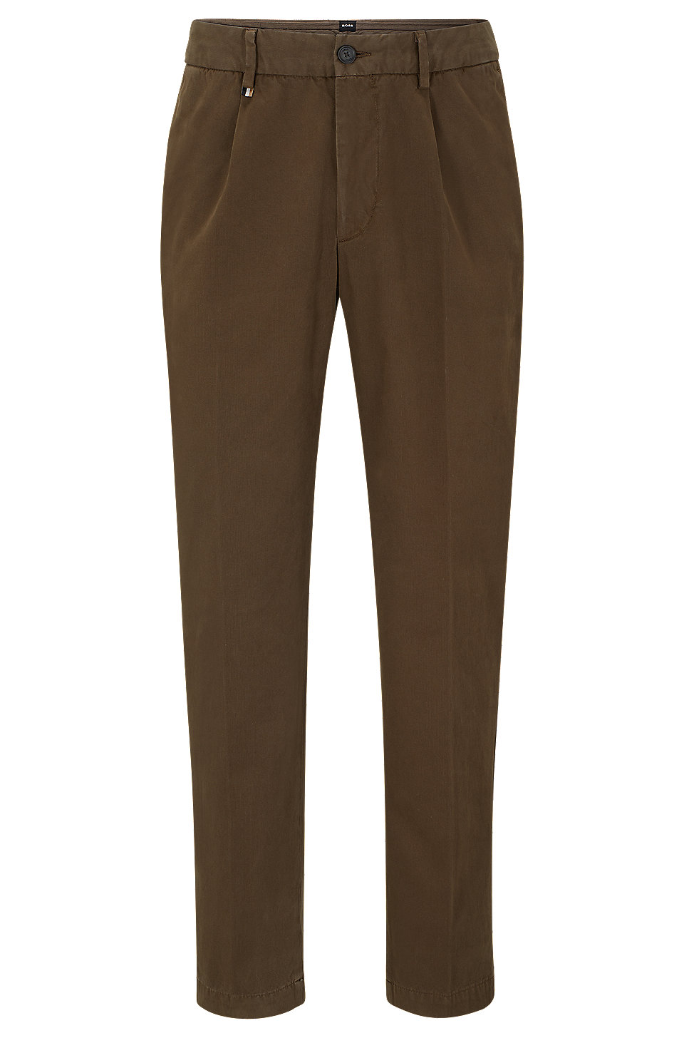 BOSS - Pleat-front trousers in stretch-cotton twill