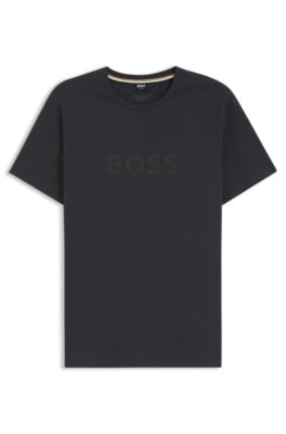 Cotton jersey T-shirt with logo print, Dark Grey