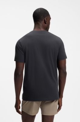 Cotton jersey T-shirt with logo print, Dark Grey