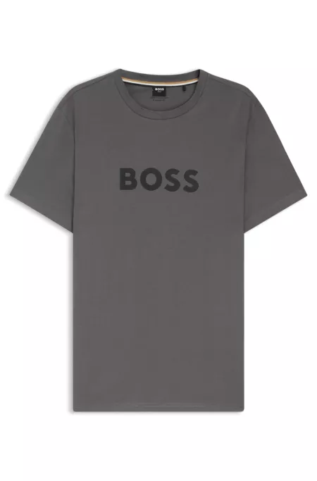 Cotton-jersey T-shirt with logo print