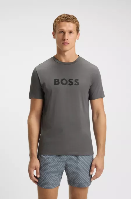 Cotton-jersey T-shirt with logo print