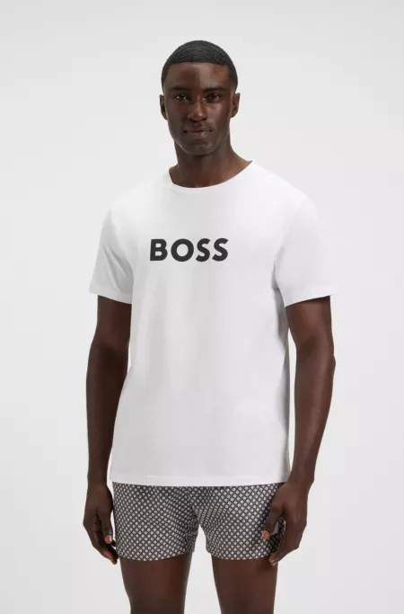 Cotton-jersey T-shirt with logo print