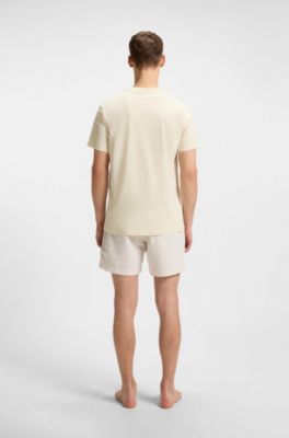 Camiseta de punto de algod&oacute;n con logo estampado, Blanco