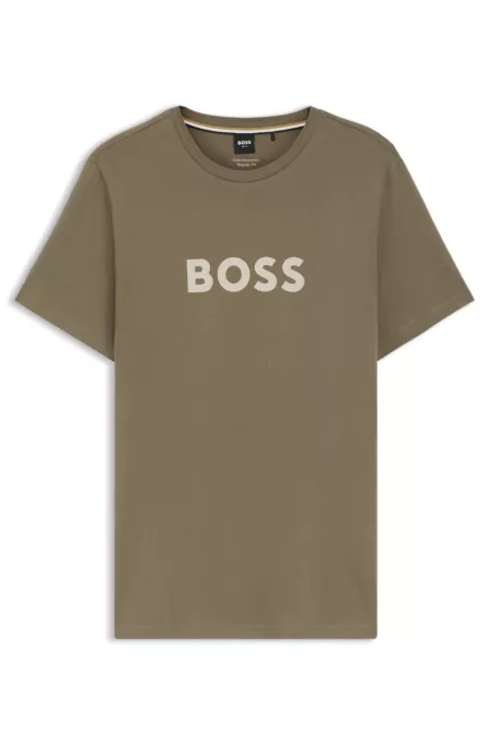 Cotton-jersey T-shirt with logo print