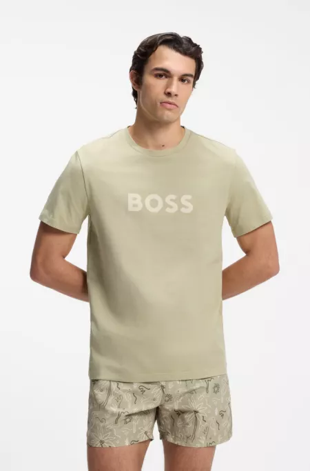 Cotton jersey T-shirt with logo print