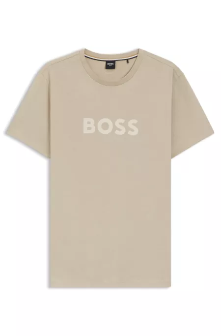 Cotton-jersey T-shirt with logo print