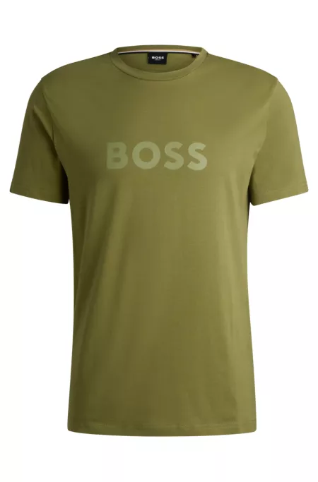 Cotton-jersey T-shirt with logo print