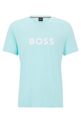 Cotton-jersey print regular-fit BOSS with - logo T-shirt