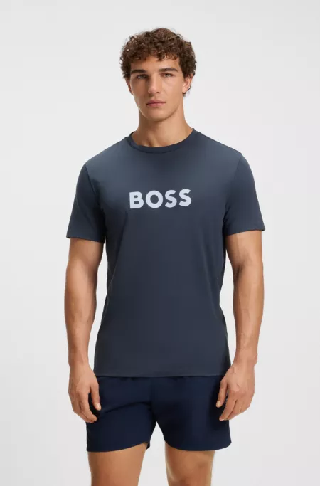 Cotton-jersey T-shirt with logo print