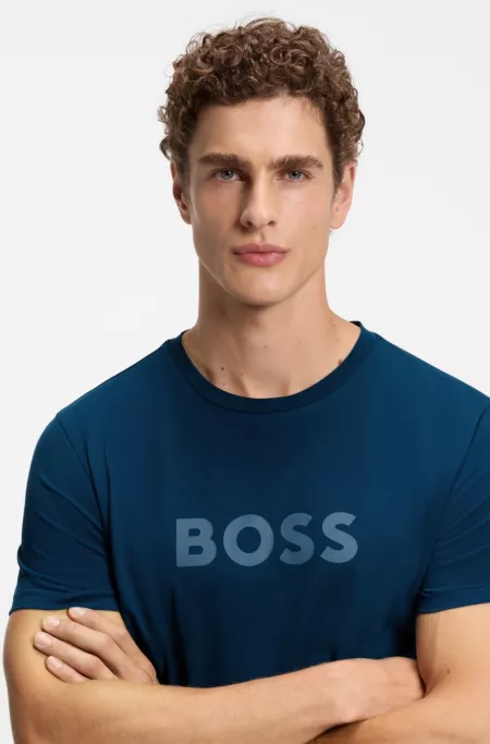 Cotton jersey T-shirt with logo print