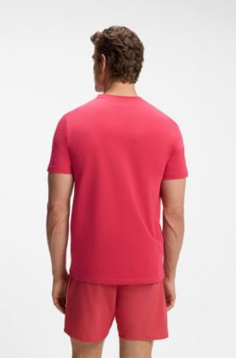 T-shirt en jersey de coton &agrave; logo imprim&eacute;, Rouge sombre