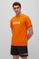 Cotton T-shirt with contrast logo, Orange