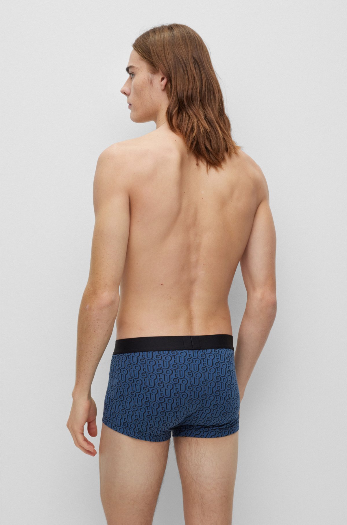 Two-pack of stretch-cotton trunks with logo waistbands
