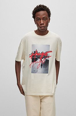 HUGO - Oversized-fit T-shirt in cotton with logo graphic