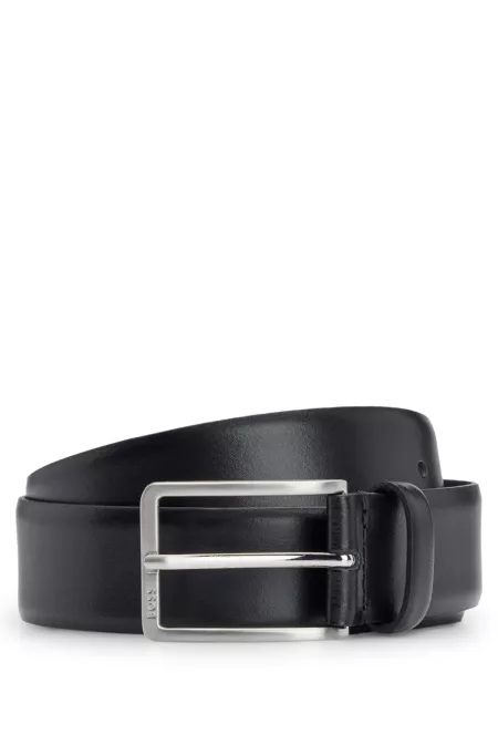 Pin-buckle belt in Italian leather