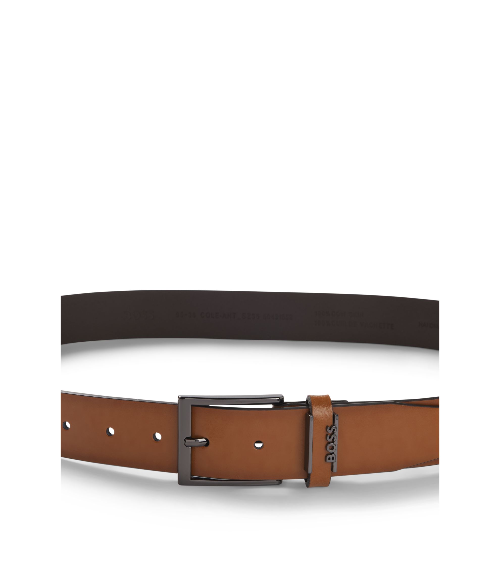 H. Lorenzo Italian leather suede statement hardware belt S 25-27 Hackett Italian Suede Belt - Tobacco | Martin Dingman main image 2