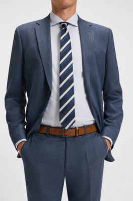 Ceinture en cuir italien avec passant logot&eacute;, Marron