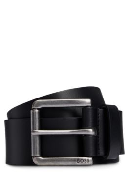 BOSS Leather belt with branded pin buckle