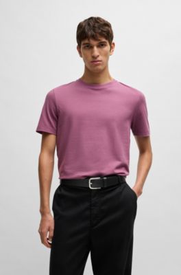 Cintur&oacute;n de piel de bisonte con detalle de la marca en la hebilla, Negro