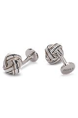 Knotted-style cufflinks with signature colors, Silver