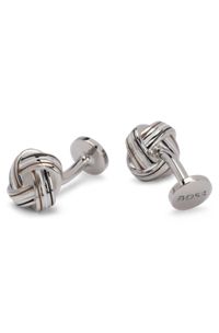 Knotted-style cufflinks with signature colors, Silver