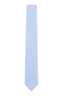 BOSS - Pure-silk tie with jacquard-woven micro pattern