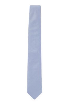 BOSS - Pure-silk tie with jacquard-woven micro pattern