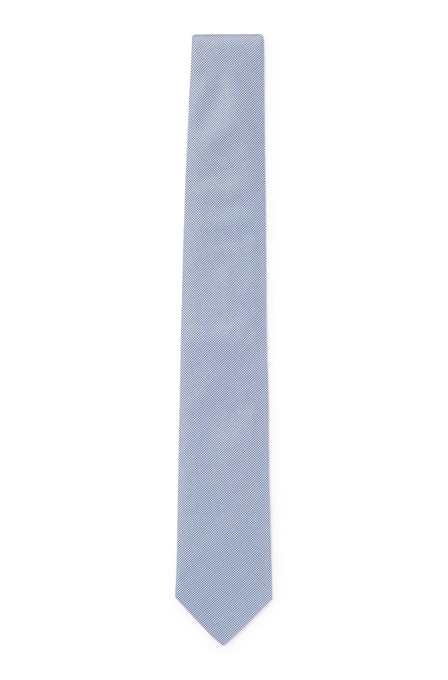 Pure-silk tie with jacquard-woven micro pattern