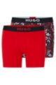 Two-pack of stretch-cotton boxer briefs with logos, Patterned