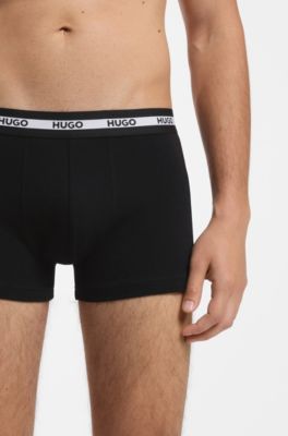 Paquete de tres calzoncillos en algod&oacute;n el&aacute;stico con logo en la cintura, Fantas&iacute;a