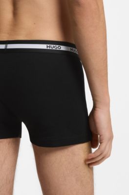 Paquete de tres calzoncillos en algod&oacute;n el&aacute;stico con logo en la cintura, Fantas&iacute;a