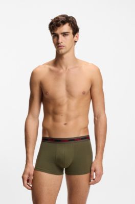 Three-pack of stretch-cotton trunks, Patterned