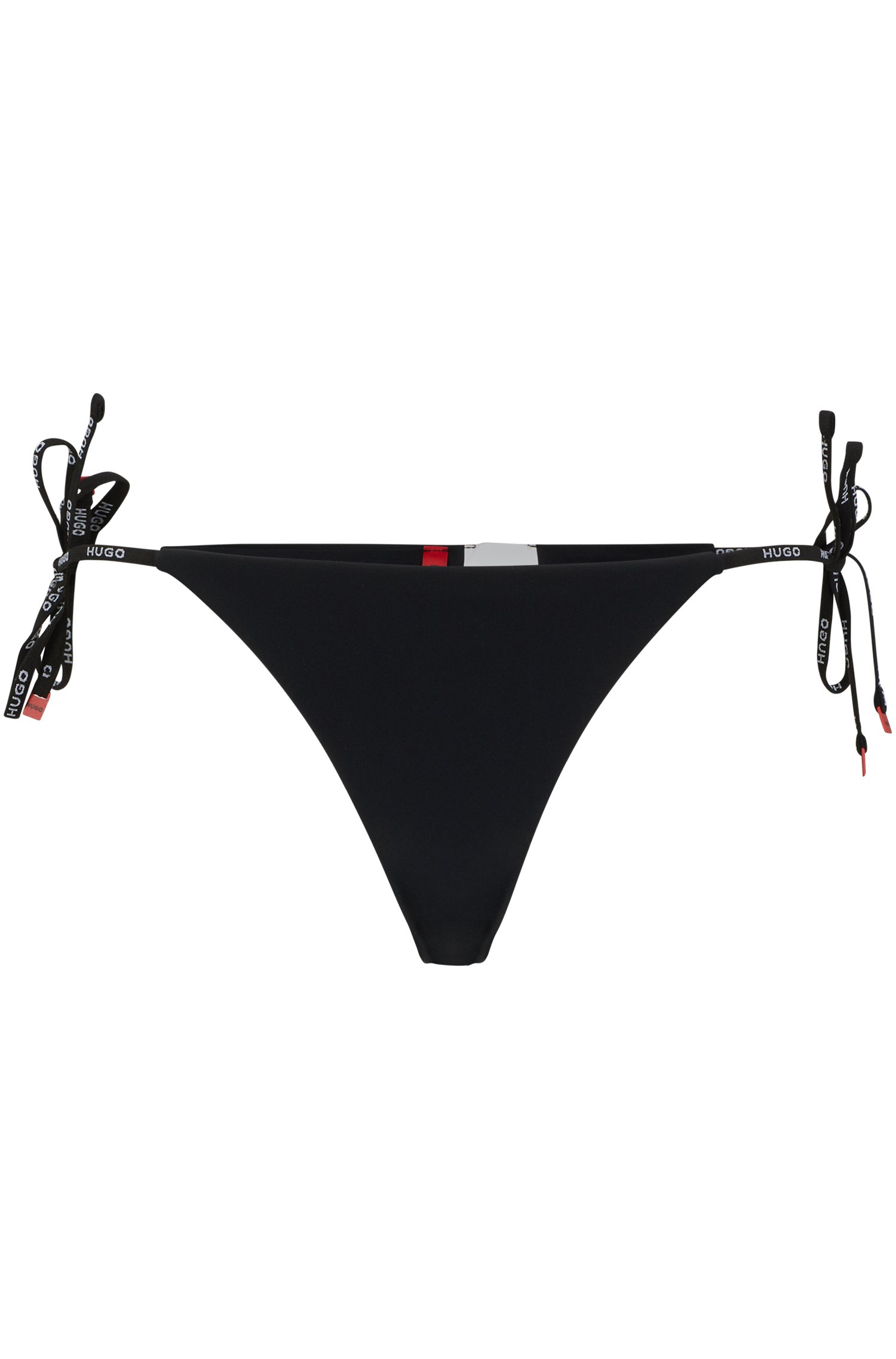 Tie-side bikini bottoms with logo print