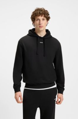 Ensemble de surv&ecirc;tement deux pi&egrave;ces en molleton de coton avec logo imprim&eacute;, Noir