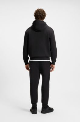 Logo-print tracksuit in cotton terry, Black