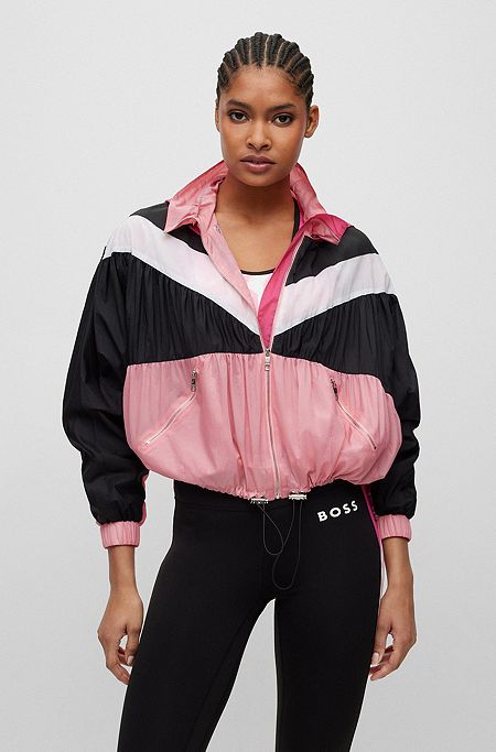 BOSS x Alica Schmidt hooded jacket with color-blocking, Pink
