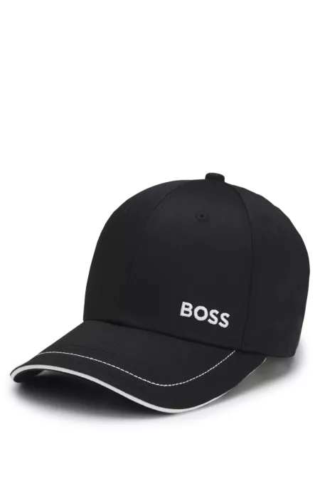 Cotton-twill cap with contrast trim and embroidered logo