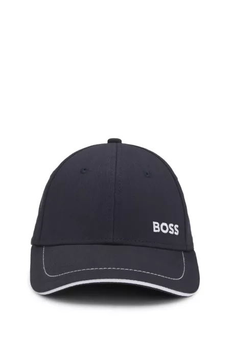 Cotton-twill cap with contrast trim and embroidered logo