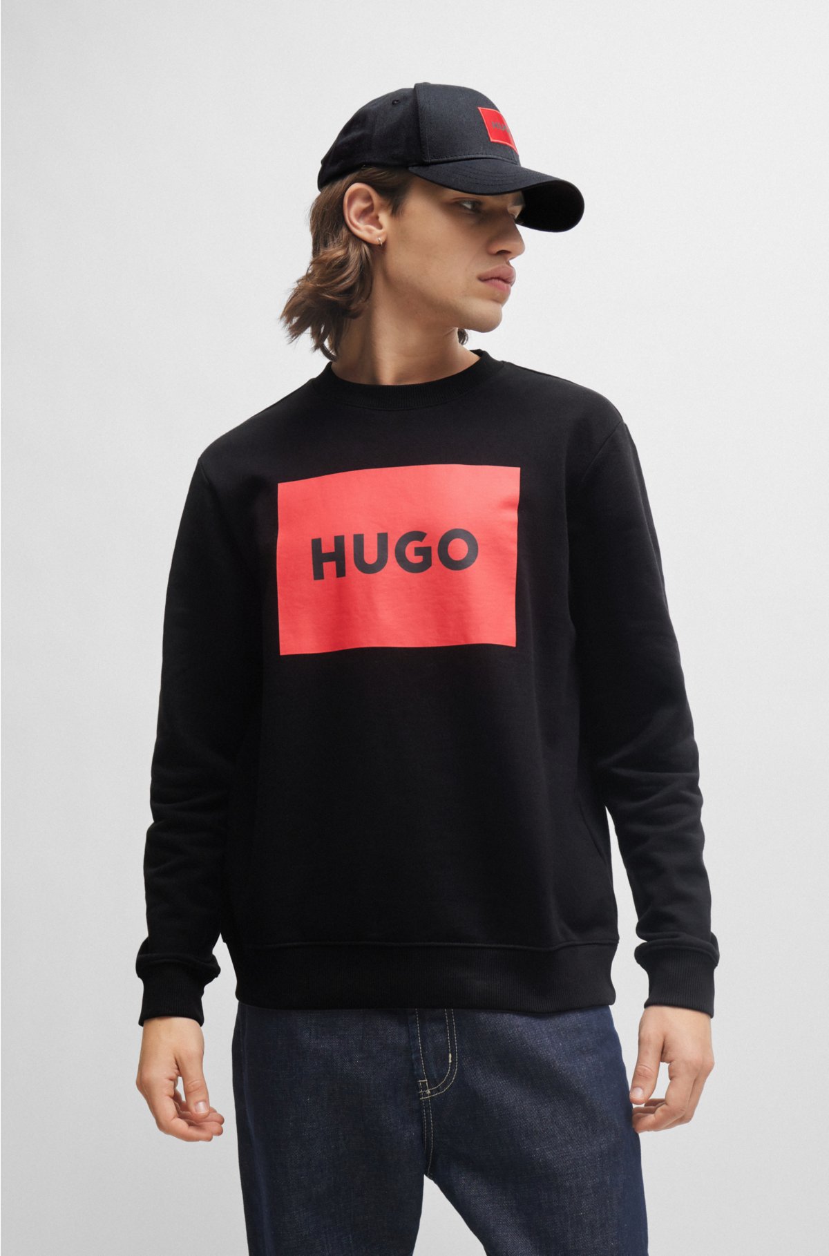 HUGO - Cotton-twill cap logo red with label