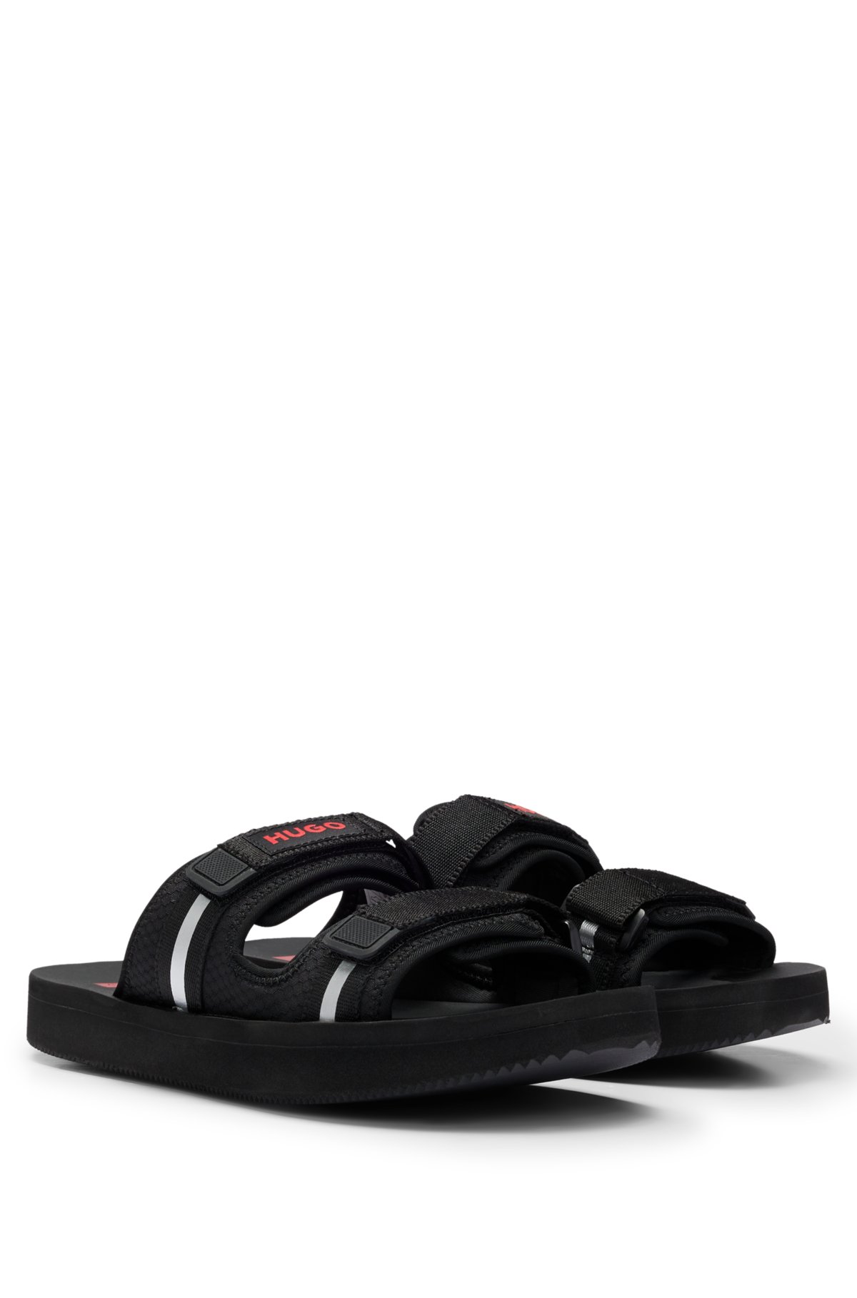 sneen udtrykkeligt Agurk HUGO - Logo sandals with twin touch-closure straps