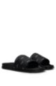 Slides with handwritten logos, Black