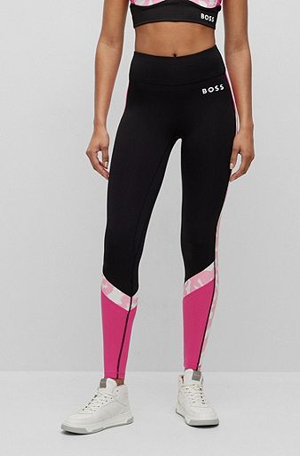 BOSS x Alica Schmidt slim-fit leggings in performance-stretch material, Black