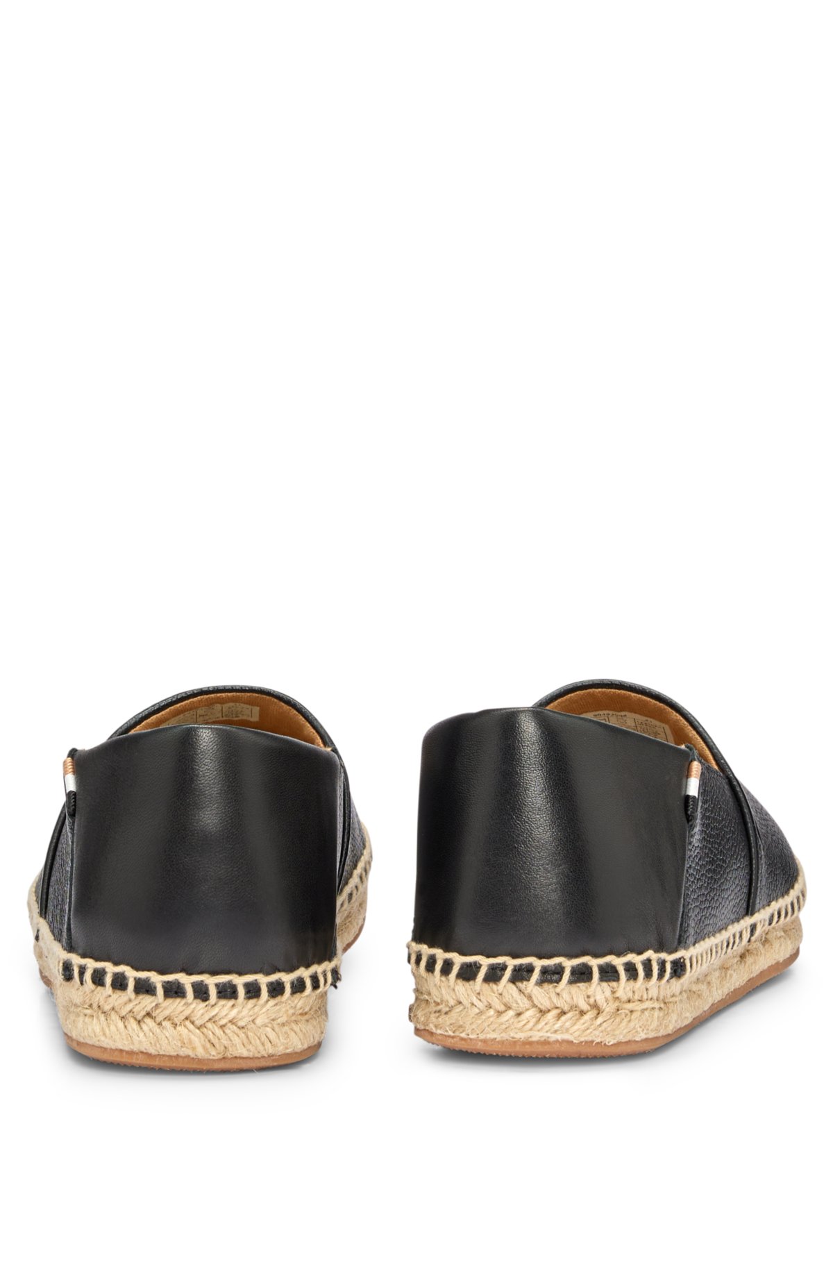 BOSS - Slip-on espadrilles in leather with signature details