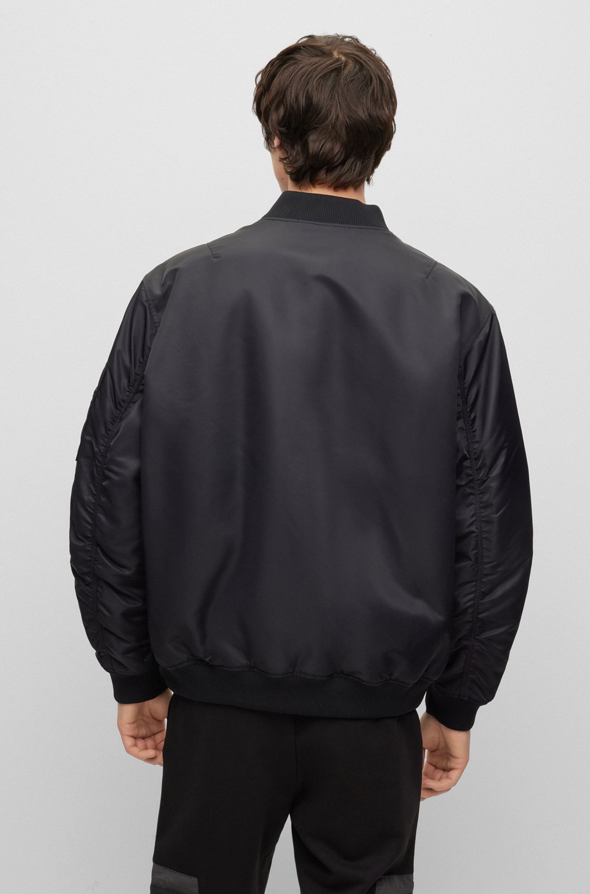 HUGO - Oversized-fit water-repellent bomber jacket with logo HUGO - Oversized-fit water-repellent bomber jacket with logo