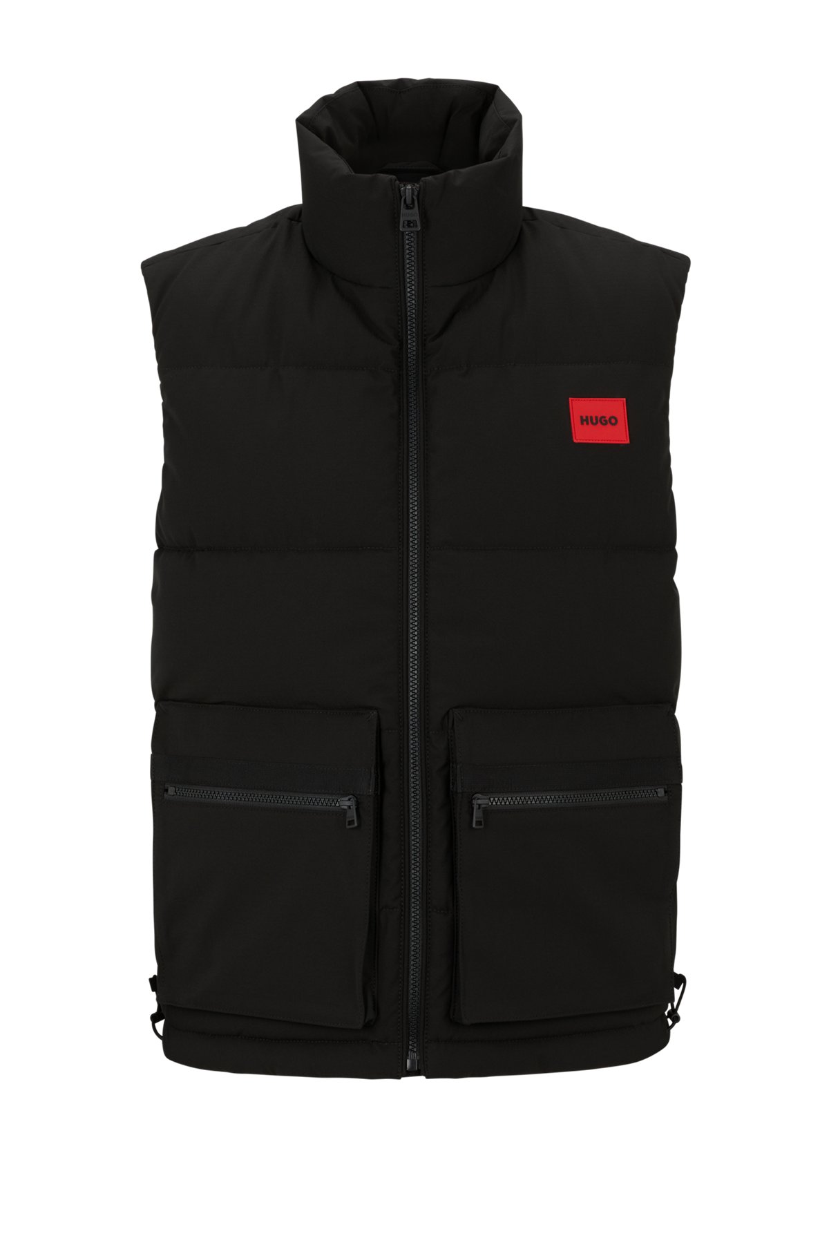 HUGO - Water-repellent gilet with red logo badge