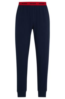 HUGO Stretchcotton jersey pajama bottoms with logo waistband